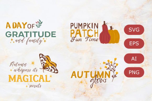 Autumn Quote Calligraphy Lettering SVG for Graphics and Crafts