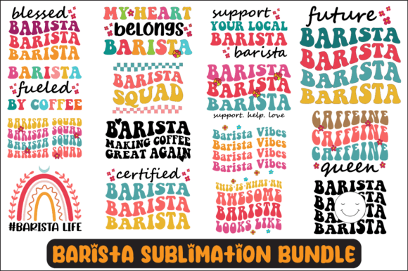 Barista Svg Sublimation Design Bundle for Graphics & Crafts