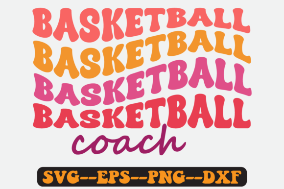 Basketball Coach Groovy Retro Svg Design for Crafts and Graphics