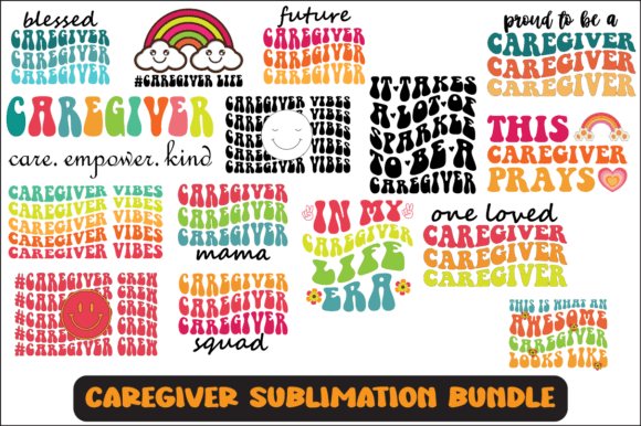 Caregiver Svg Sublimation Design Bundle for Crafts and Graphics