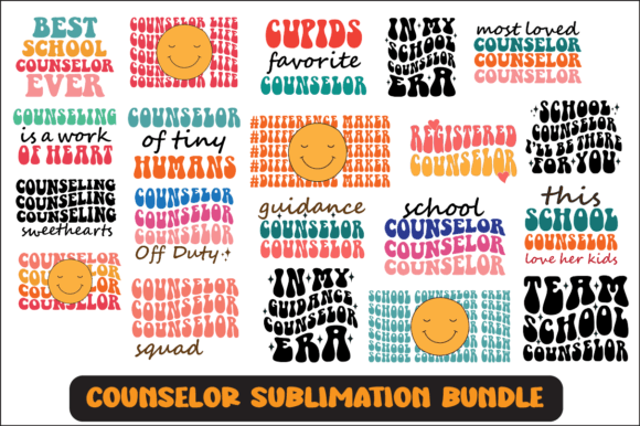 Counselor Svg Sublimation Design Bundle for Crafts and Graphics