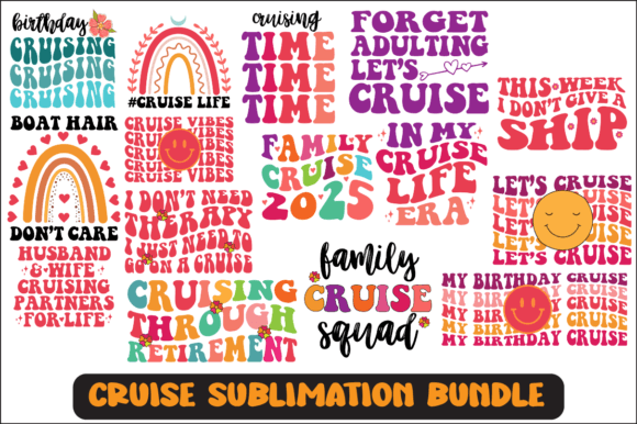 Cruise SVG Sublimation Design Bundle for Crafts and Graphics