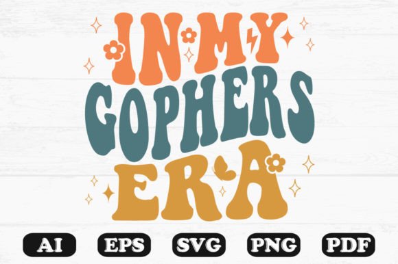 In My Gophers Era Retro Wavy Svg: A Graphic Design Asset for Crafts and Content