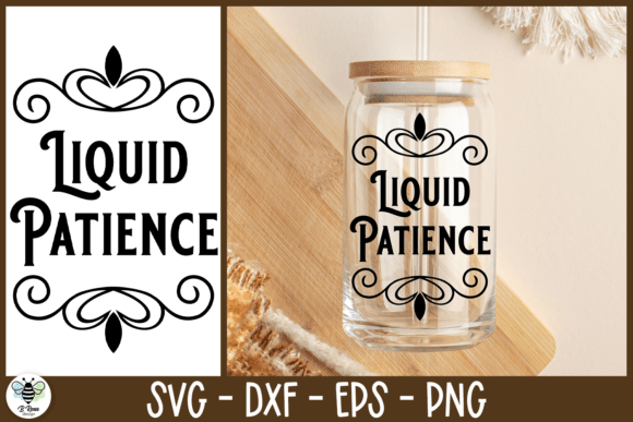 Liquid Patience SVG Coffee Quote for Graphics and Crafts