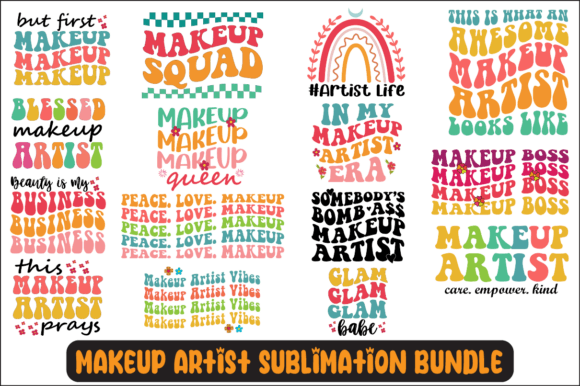 Makeup Artist Svg Sublimation Bundle for Crafts and Graphics