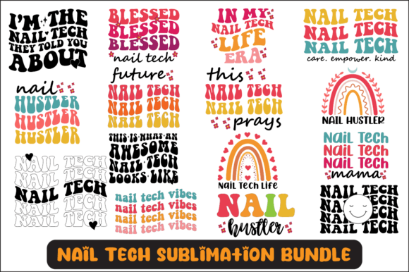 Nail Tech Svg Sublimation Design Bundle for Crafts
