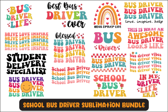 School Bus Driver Svg Sublimation Bundle for Crafts and Graphics