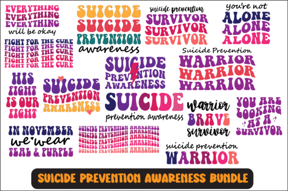 Suicide Prevention Awareness Svg Bundle for Crafts and Graphics