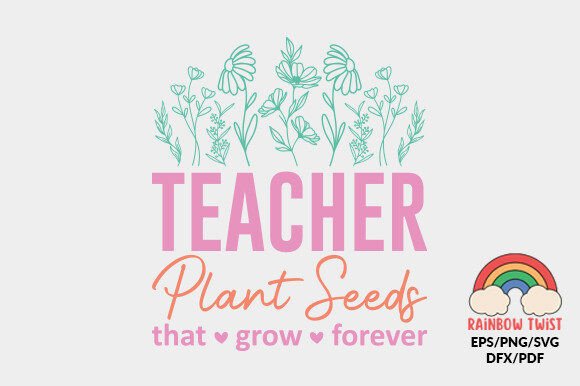 Teacher Quote Flower Retro SVG Graphics for Crafts