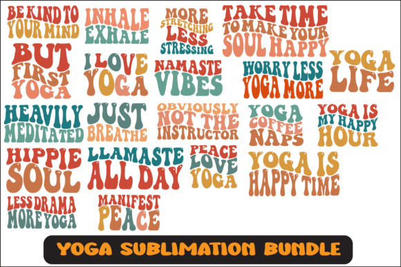 Yoga Svg Sublimation Design Bundle for Crafts and Graphics